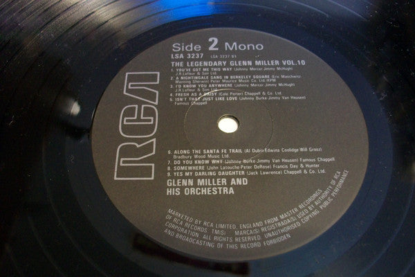 Glenn Miller And His Orchestra : The Legendary Glenn Miller Vol.10 (LP, Comp, Mono)