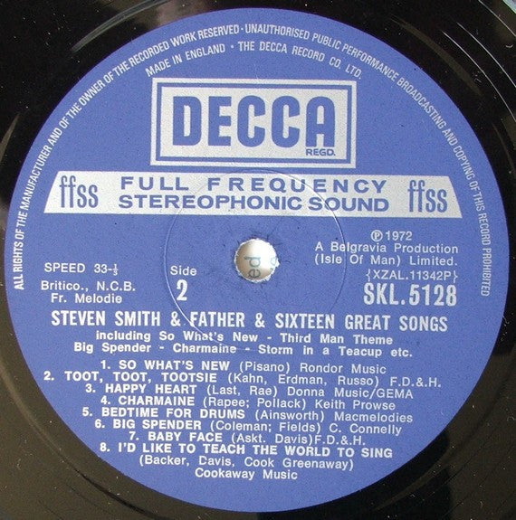 Steven Smith & Father : Steven Smith & Father & Sixteen Great Songs (LP, Album)