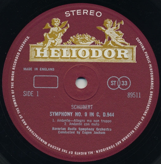 Franz Schubert / Symphonie-Orchester Des Bayerischen Rundfunks Cond. Eugen Jochum : Symphony No. 9 In C, Major, Op. Posth. (LP, Album)