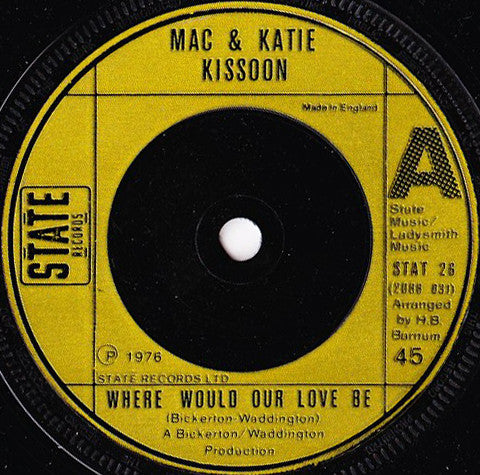 Mac And Katie Kissoon : Where Would Our Love Be (7", Single)