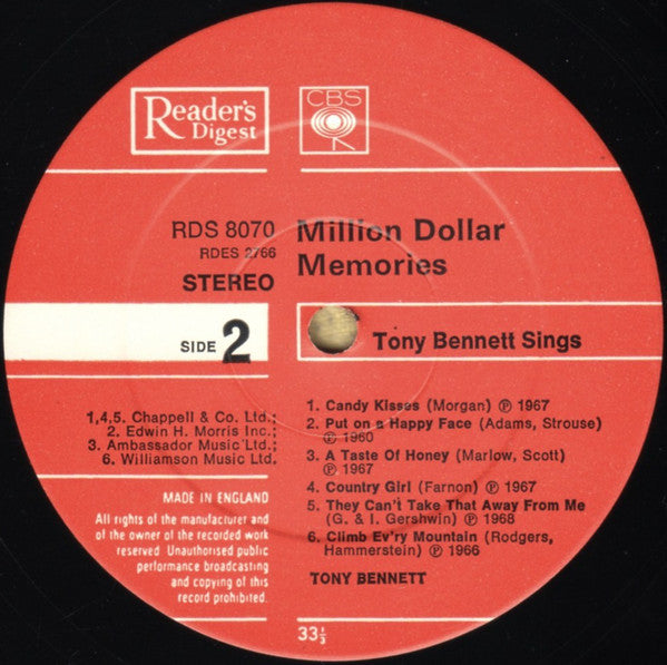 Tony Bennett : Tony Bennett Sings (LP, Comp)