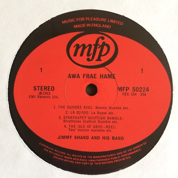 Jimmy Shand And His Band : Awa Frae Hame (LP, RE)