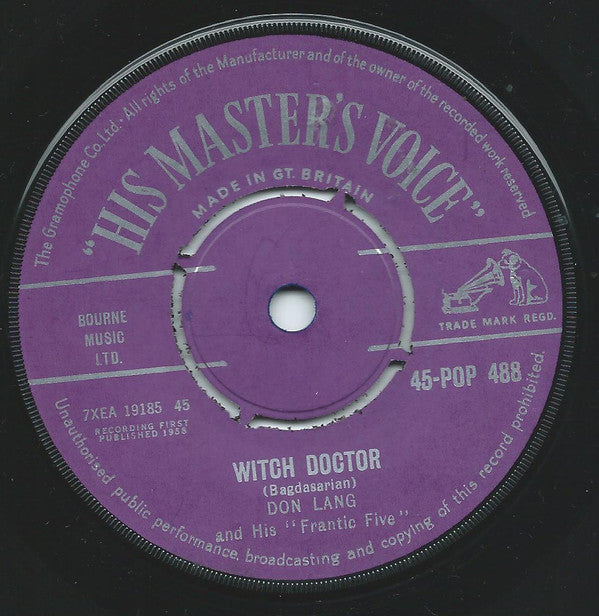 Don Lang And His Frantic Five : Witch Doctor (7", Single)