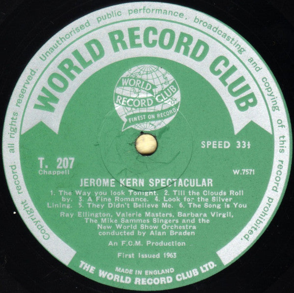 Jerome Kern / Ray Ellington : Jerome Kern Spectacular (LP, Mono, Club)