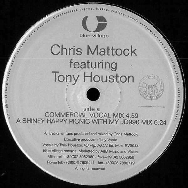 Chris Mattock Feat. Tony Houston : Thinking About You (12")