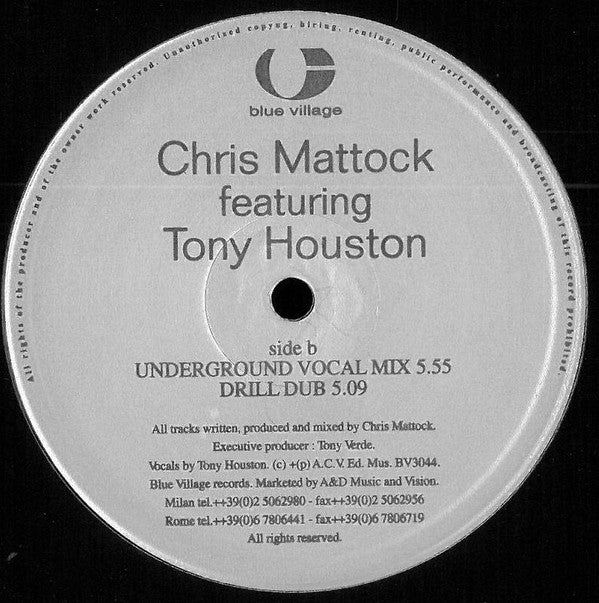 Chris Mattock Feat. Tony Houston : Thinking About You (12")