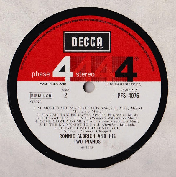 Ronnie Aldrich And His Two Pianos* : That Aldrich Feeling (LP, Album)