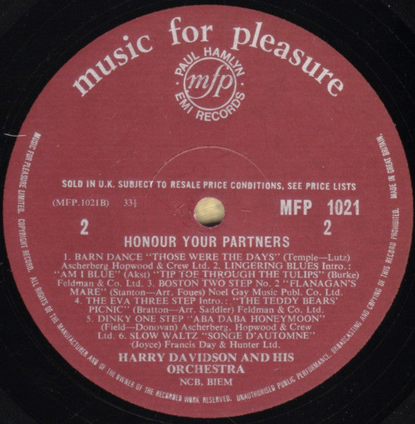 Harry Davidson : Honour Your Partners (LP)