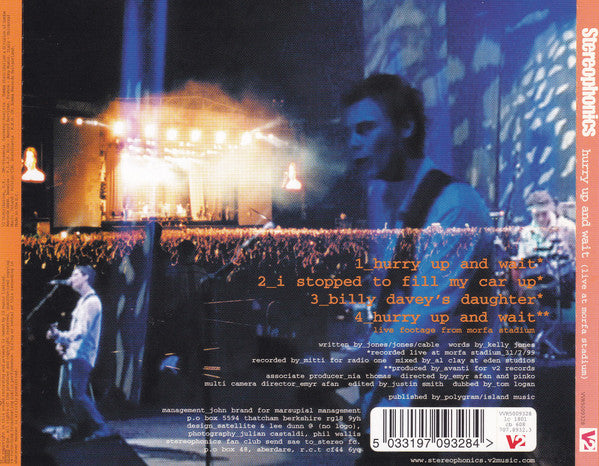 Stereophonics : Hurry Up And Wait (Live At Morfa Stadium) (CD, Single, Enh, CD2)