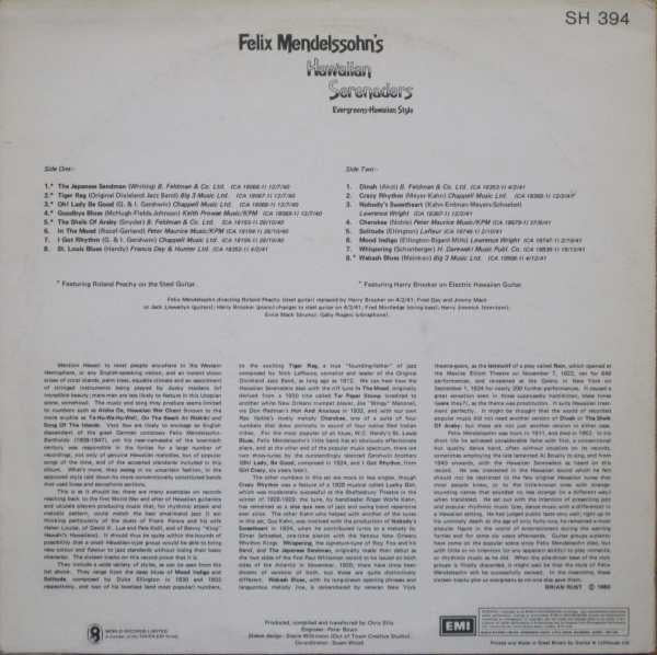 Felix Mendelssohn & His Hawaiian Serenaders : Evergreens-Hawaiian Style (LP, Comp)