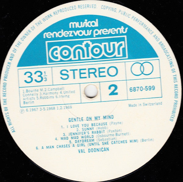 Val Doonican : Gentle On My Mind (LP, Comp)