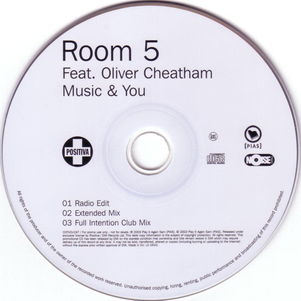 Room 5 Feat. Oliver Cheatham : Music & You (CD, Single, Promo)