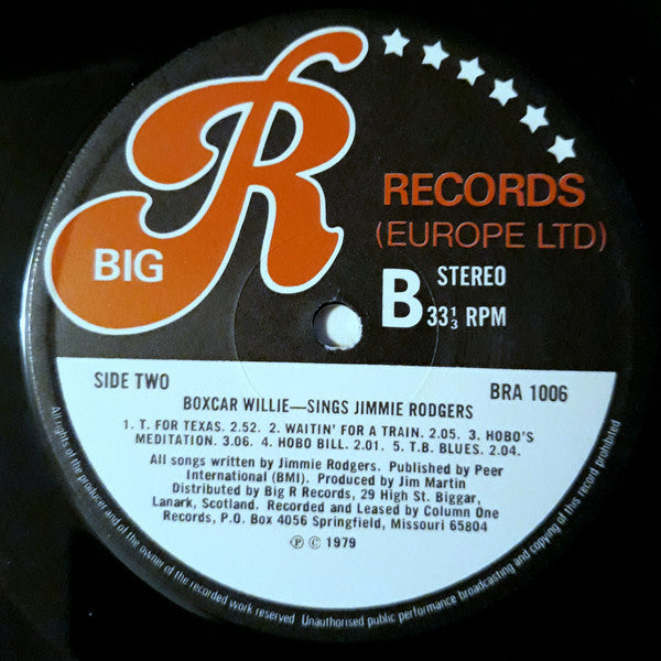 Boxcar Willie : Boxcar Willie Sings Hank Williams & Jimmie Rodgers (LP, Album)