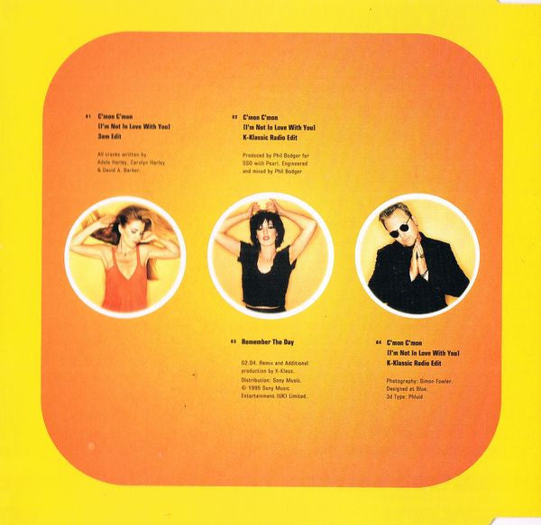 Pearl (2) : C'mon C'mon (I'm Not In Love With You) (CD, Single)