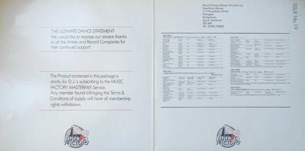 Various : Music Factory Mastermix - Issue No. 19 (2x12", P/Mixed, DJ )