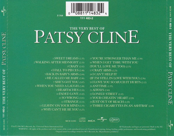Patsy Cline : The Very Best Of Patsy Cline (CD, Comp, RE)
