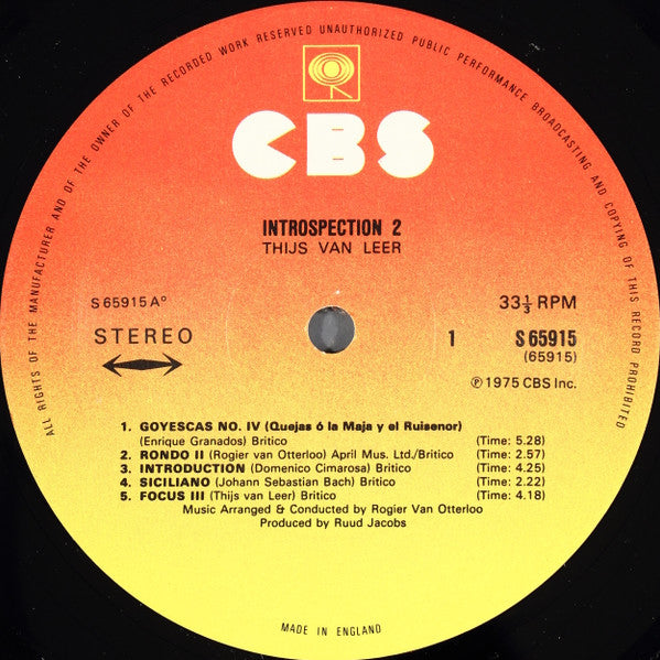 Thijs van Leer : Introspection 2 (LP, Album)