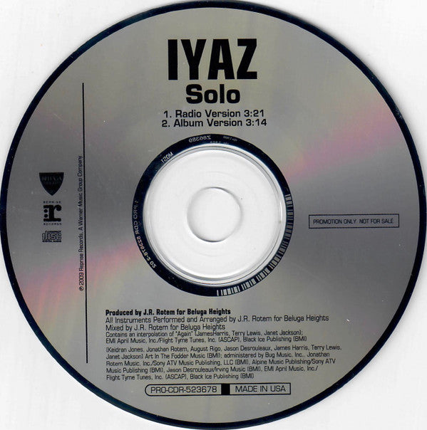 Iyaz : Solo (CD, Single, Promo)