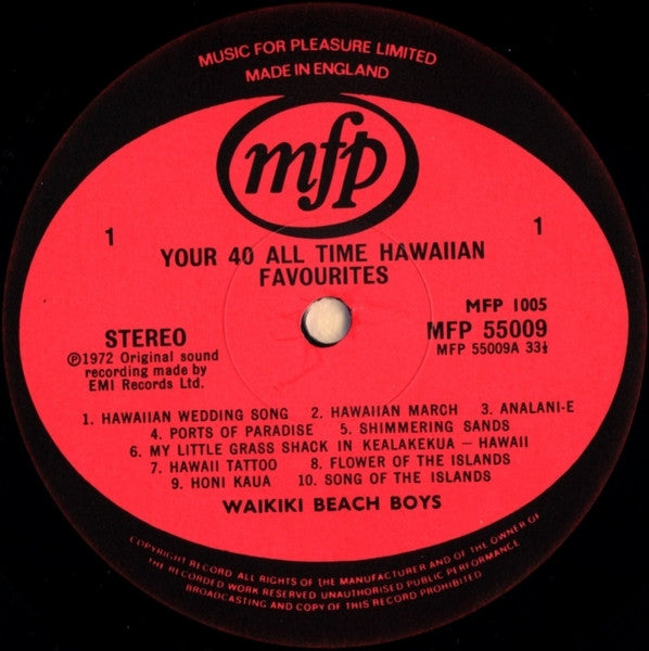 The Waikiki Beach Boys : Play Your Hawaiian 40 All Time Favourites (2xLP, Album, Comp)
