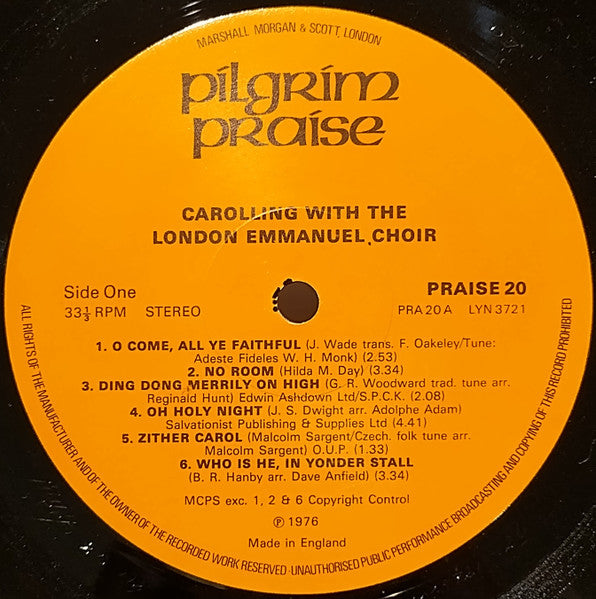 London Emmanuel Choir : Carolling With The London Emmanuel Choir (LP, Album)