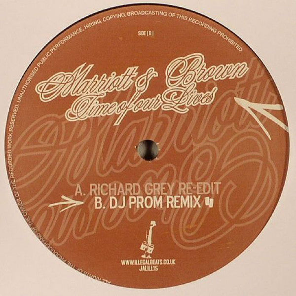 Marriott & Brown : Time Of Our Lives (12")