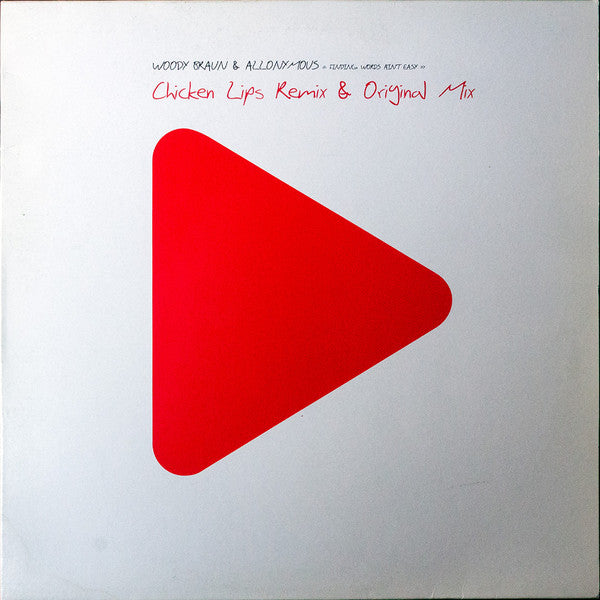 Woody Braun & Allonymous : Finding Words Ain't Easy (12")