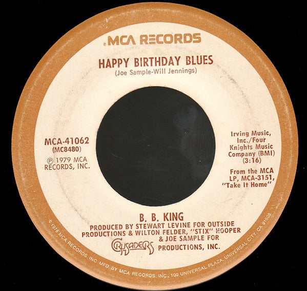 B.B. King : Better Not Look Down / Happy Birthday Blues (7", Single, Glo)