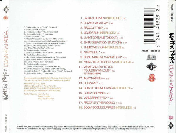 Nuttin' Nyce : Down 4 Whateva... (CD, Album)