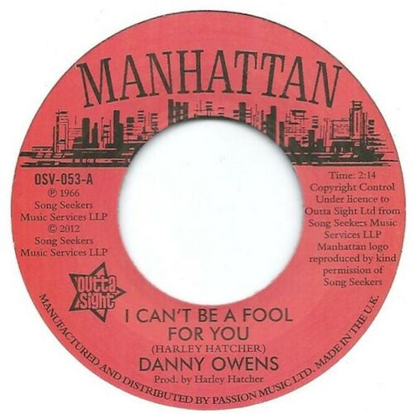 Danny Owens / Lydia Marcelle : I Can't Be A Fool For You / It's Not Like You (7", RE)