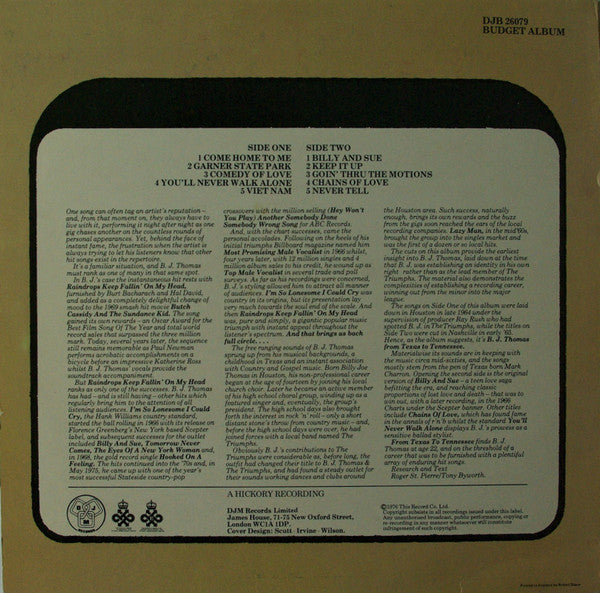 B J Thomas* : From Texas To Tennessee (LP, Comp, RE)