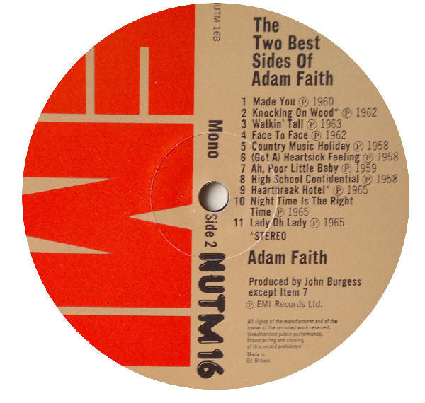 Adam Faith : The Two Best Sides Of Adam Faith (LP, Comp, Mono)