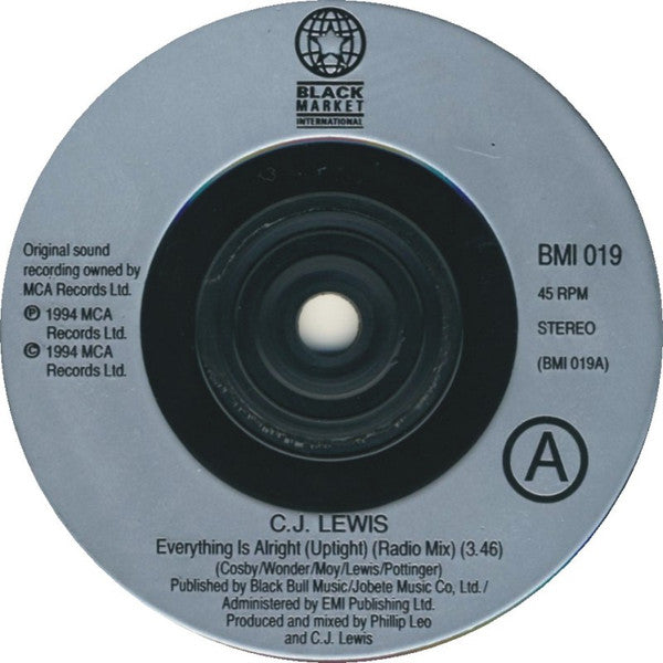 CJ Lewis : Everything Is Alright (Uptight) (7", Single)
