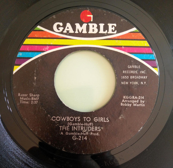 The Intruders : Cowboys To Girls / Turn The Hands Of Time (7", Single, Styrene, Ter)