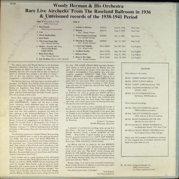 Woody Herman And His Orchestra : Blues In The Night - Rare Live Broadcast Of Nov. 8 1936 And Unreissued Recordings Of 1938-41 (LP, Comp)