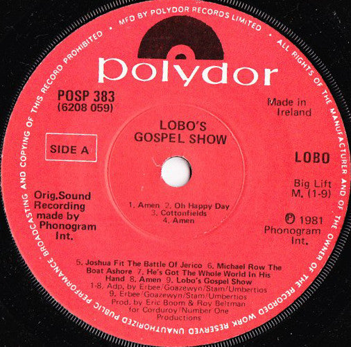 Lobo : Lobo's Gospel Show (7", Single)