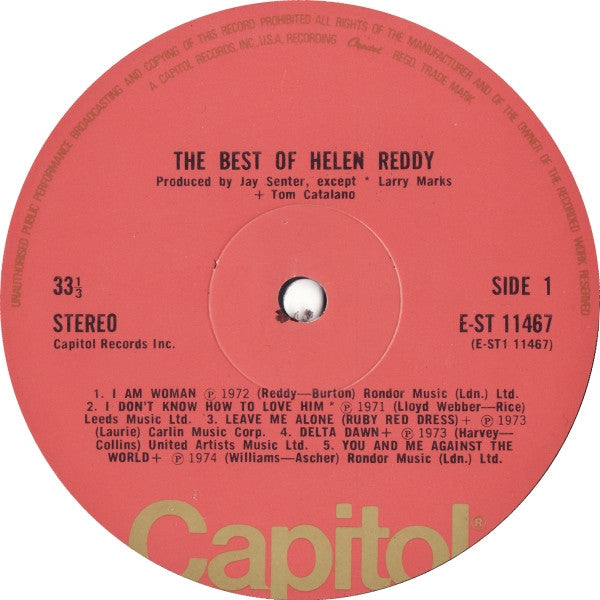 Helen Reddy : The Best Of Helen Reddy (LP, Comp, Red)