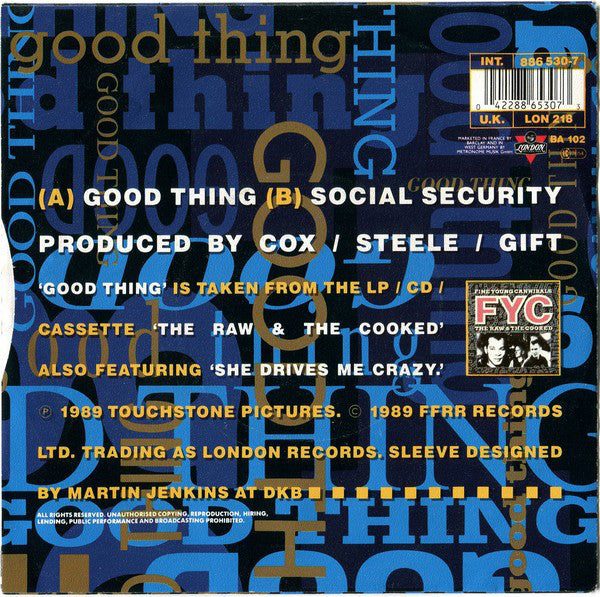 Fine Young Cannibals : Good Thing (7", Single)