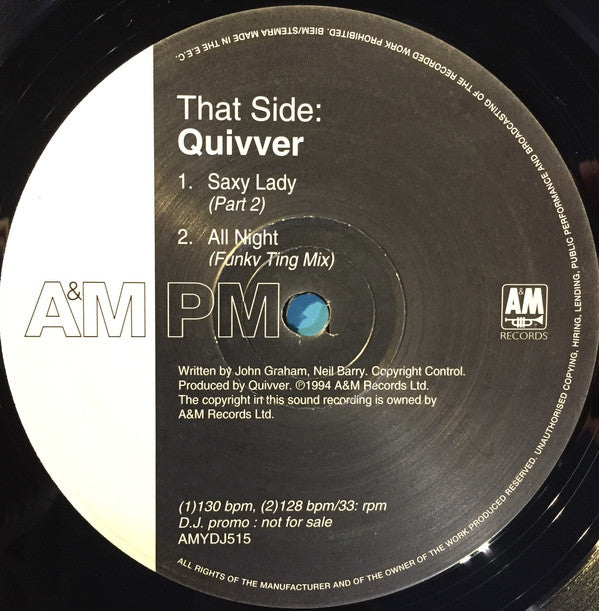 Quivver : Saxy Lady (12", Promo)