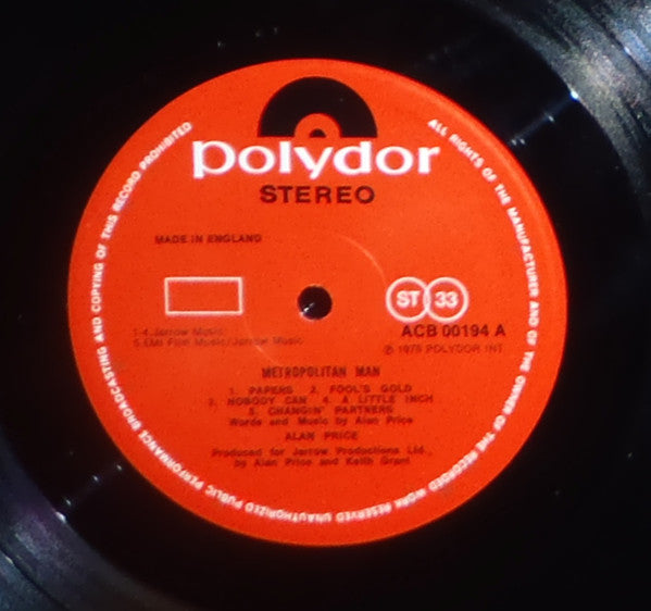 Alan Price : Metropolitan Man (LP, Club)