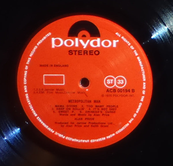 Alan Price : Metropolitan Man (LP, Club)