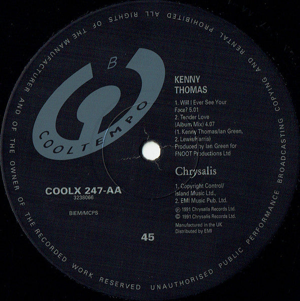 Kenny Thomas : Tender Love (12", Single)