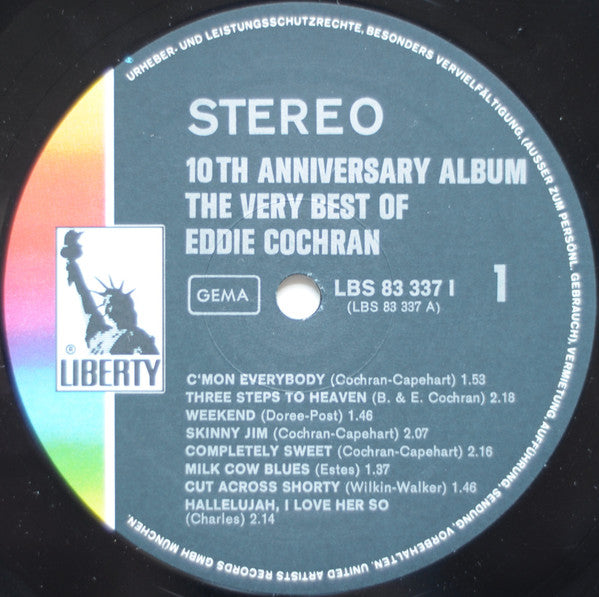 Eddie Cochran : The Very Best Of Eddie Cochran (LP, Comp)