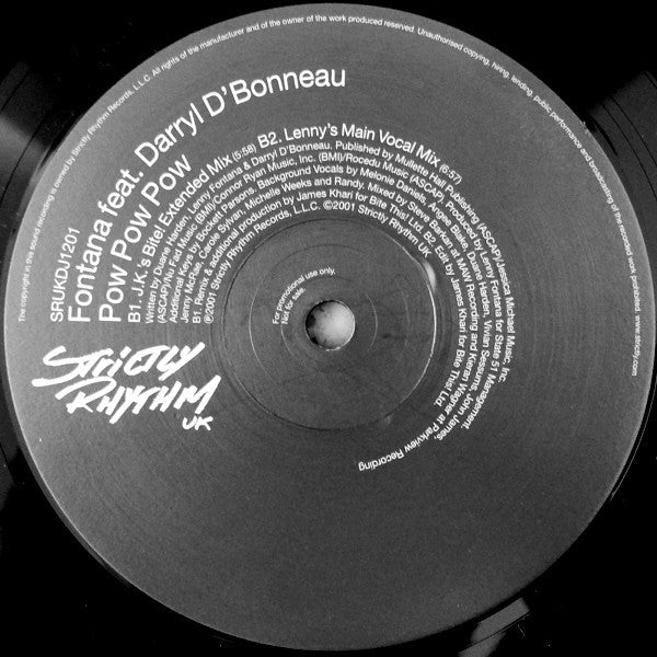 Lenny Fontana Feat. Darryl D'Bonneau : Pow Pow Pow (12", Promo)