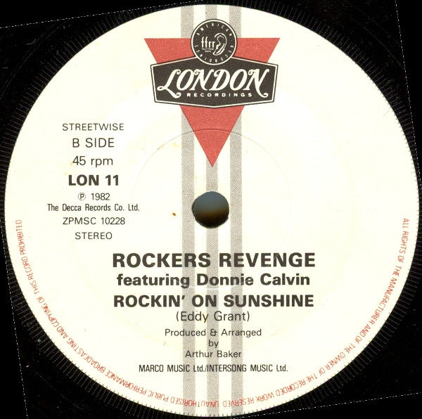 Rockers Revenge Featuring Donnie Calvin : Walking On Sunshine (7", Single, Pap)