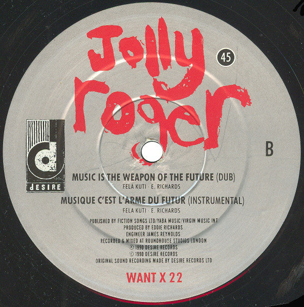 Jolly Roger : Musique C'est L'Arme Du Futur (12")