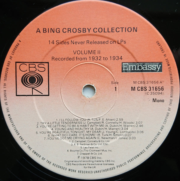 Bing Crosby : A Bing Crosby Collection, Volume II (LP, Comp, Mono)