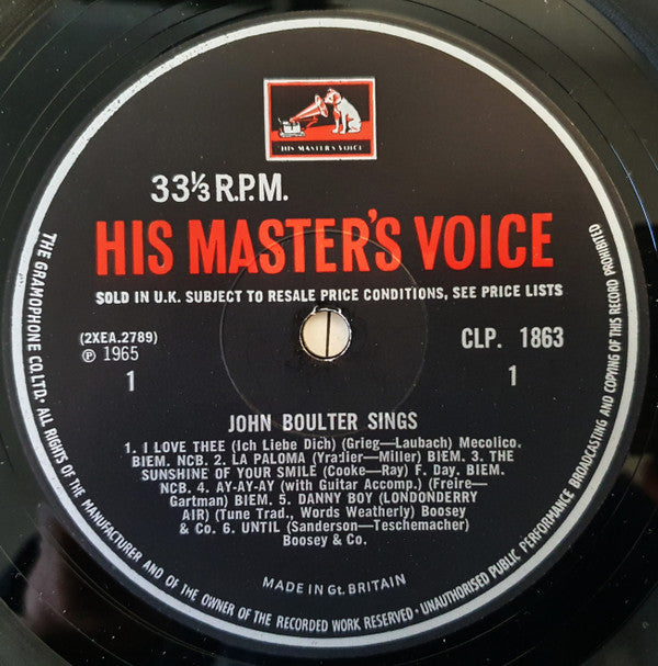 John Boulter : John Boulter Sings (LP, Album, Mono)
