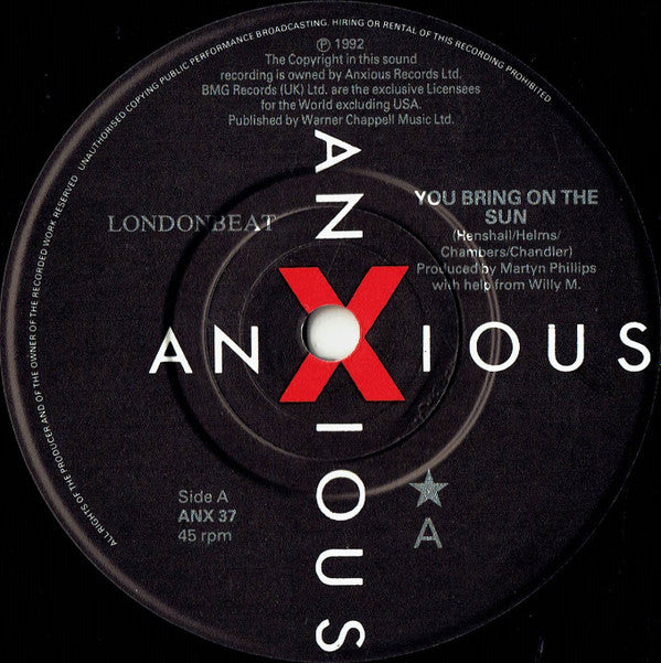 Londonbeat : You Bring On The Sun (7", Single)