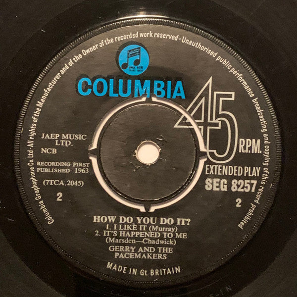 Gerry & The Pacemakers : How Do You Do It? (7", EP, Mono)