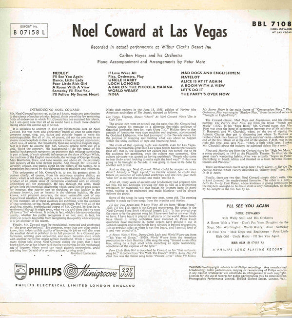 Noël Coward : Noel Coward At Las Vegas (LP, Album)